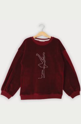 بلوز مخمل آستین پیلی دار