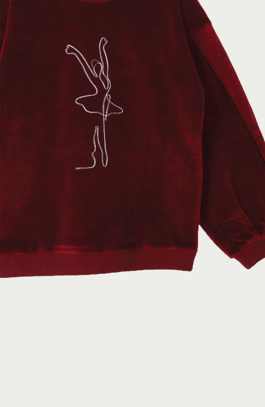 بلوز مخمل آستین پیلی دار