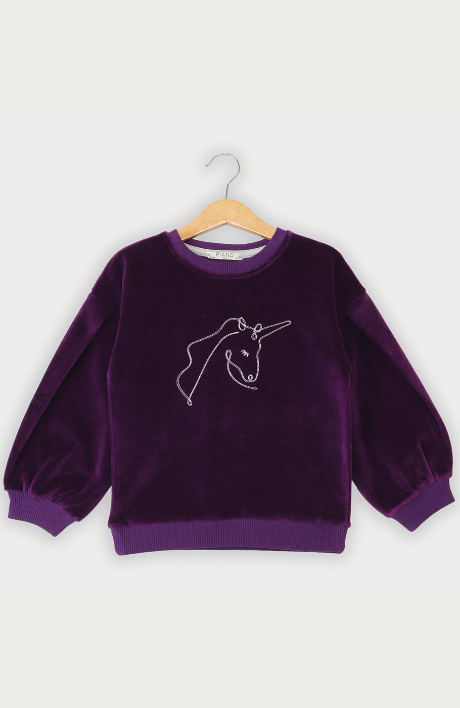 بلوز مخمل آستین پیلی دار