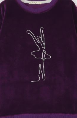 بلوز مخمل آستین پیلی دار