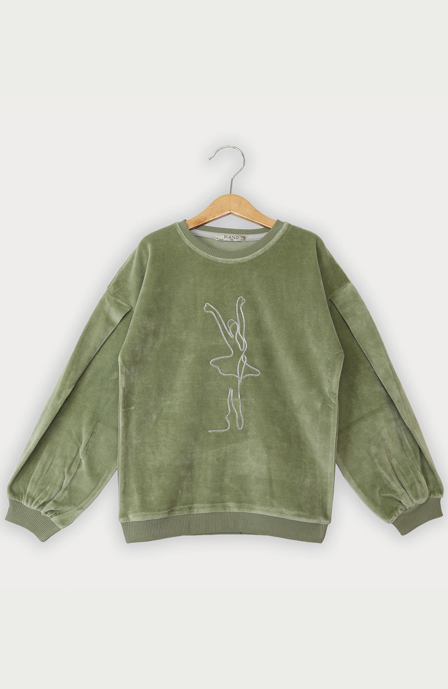 بلوز مخمل آستین پیلی دار