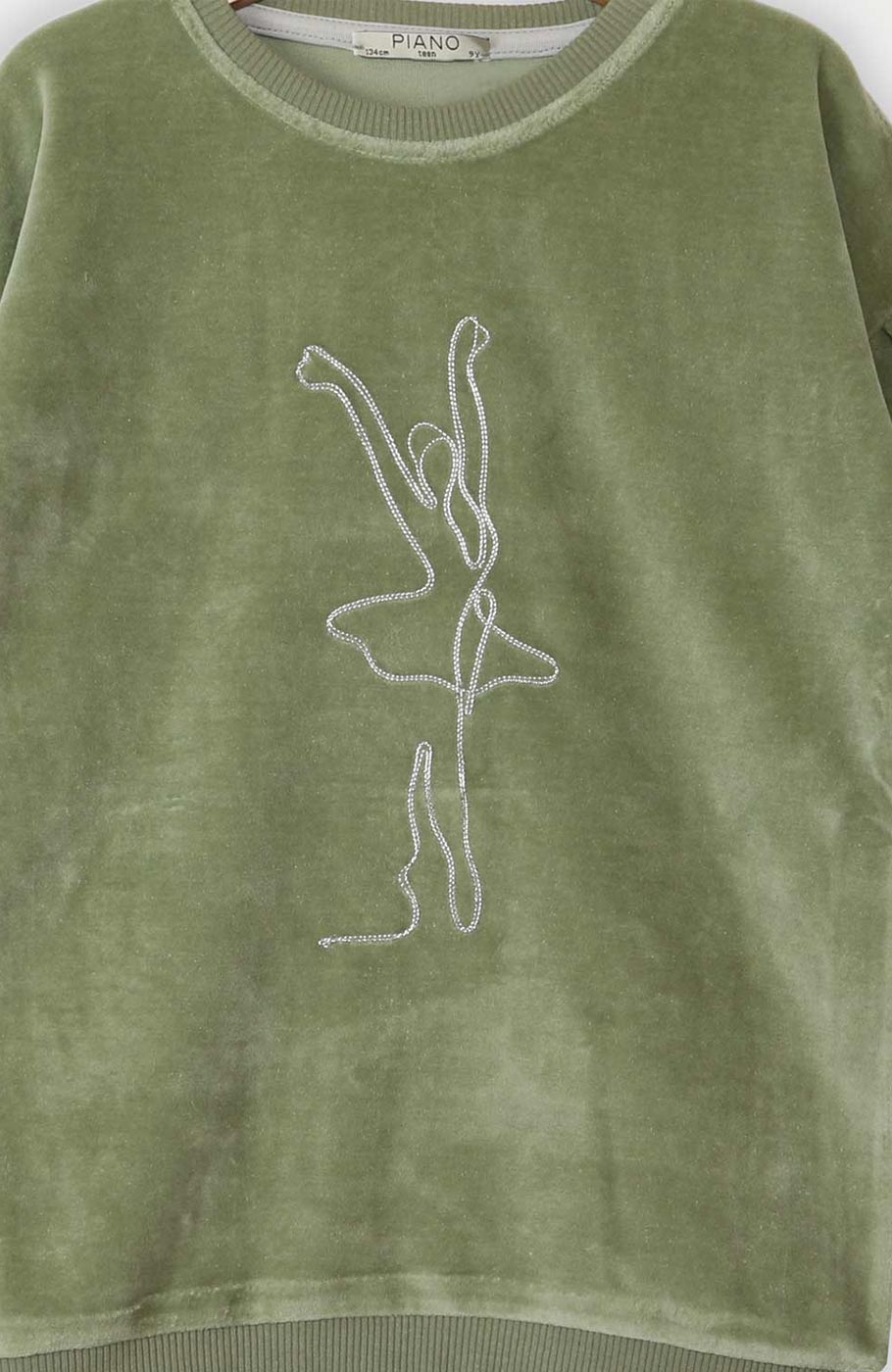 بلوز مخمل آستین پیلی دار