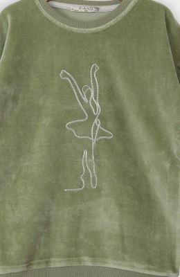 بلوز مخمل آستین پیلی دار