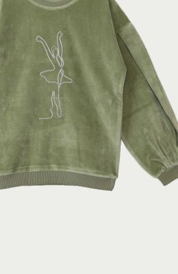 بلوز مخمل آستین پیلی دار