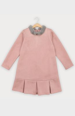 پیراهن سوییت آستین بلند یقه خز دار