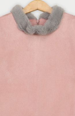 پیراهن سوییت آستین بلند یقه خز دار