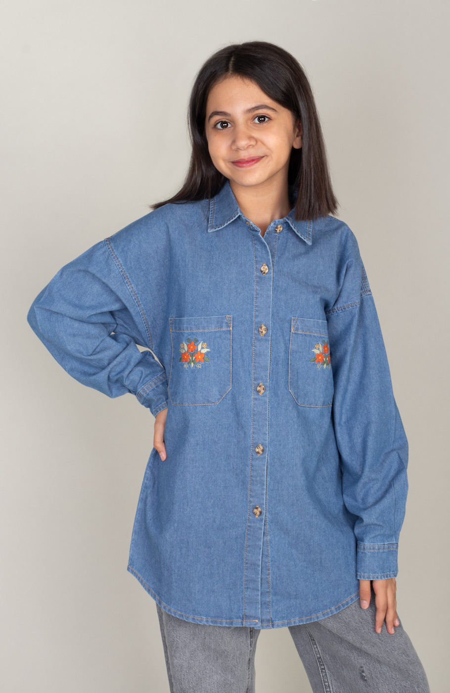 شومیز جین آستین بلند