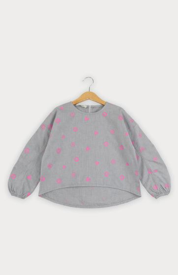 بلوز آکسفورد آستین پیلی دار