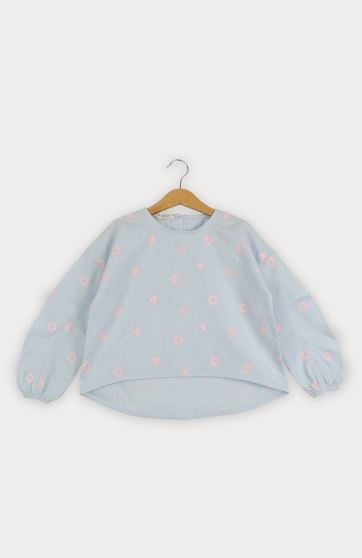 بلوز آکسفورد آستین پیلی دار