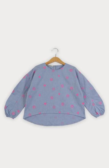 بلوز آکسفورد آستین پیلی دار