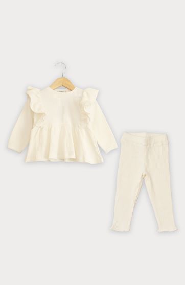 تونیک آستین بلند و لگ پنبه لایکرا سوزن خالی