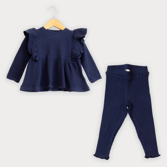 تونیک آستین بلند و لگ پنبه لایکرا سوزن خالی