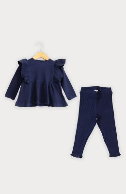 تونیک آستین بلند و لگ پنبه لایکرا سوزن خالی