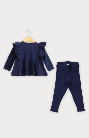 تونیک آستین بلند و لگ پنبه لایکرا سوزن خالی