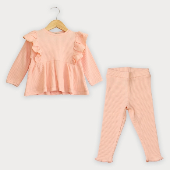 تونیک آستین بلند و لگ پنبه لایکرا سوزن خالی