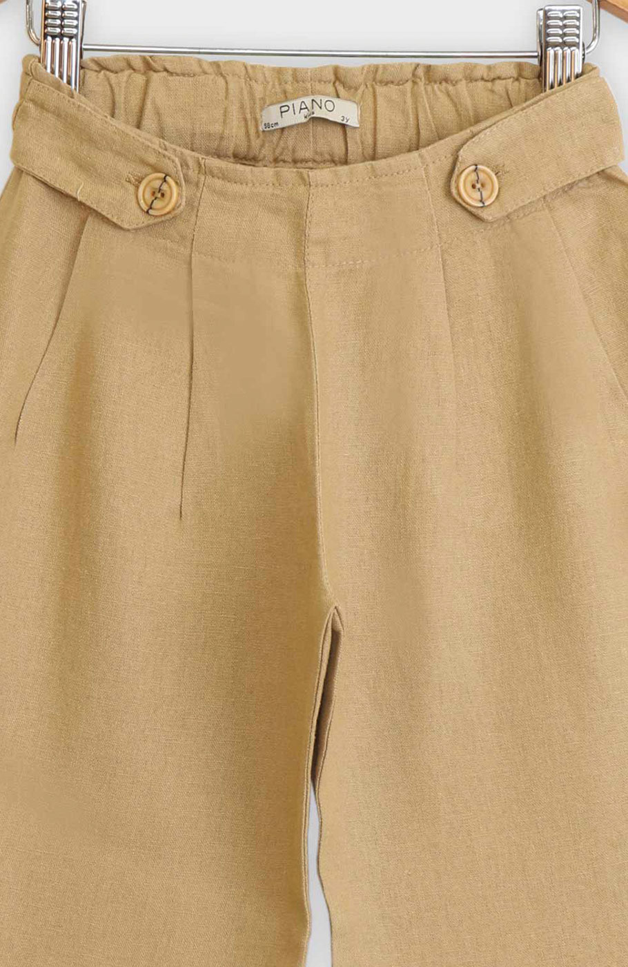 شلوار لینن پیلی دار