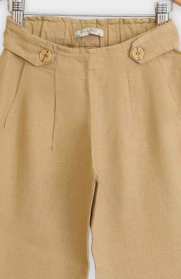 شلوار لینن پیلی دار