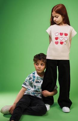 شلوار لینن پیلی دار