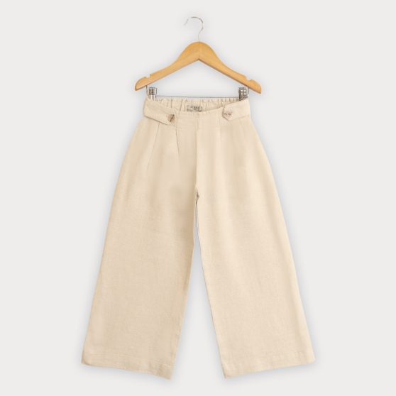 شلوار لینن پیلی دار