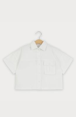 شومیز کتان آستین کوتاه