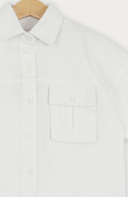 شومیز کتان آستین کوتاه