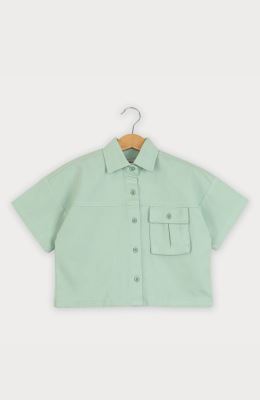 شومیز کتان آستین کوتاه