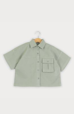 شومیز کتان آستین کوتاه