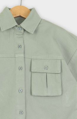 شومیز کتان آستین کوتاه