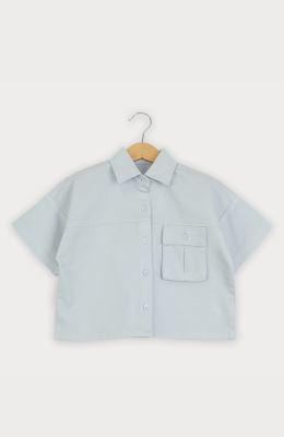 شومیز کتان آستین کوتاه