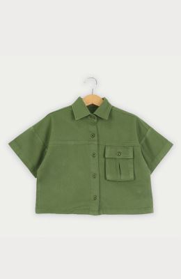 شومیز کتان آستین کوتاه