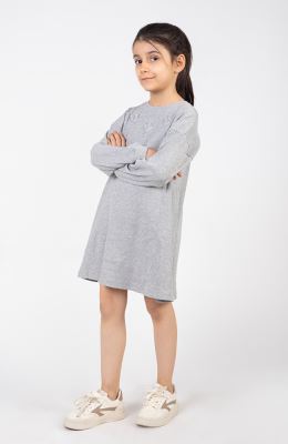 پیراهن پنبه لایکرا سوزن خالی آستین بلند