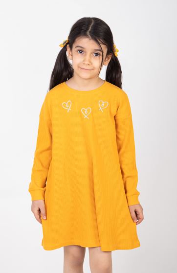 پیراهن پنبه لایکرا سوزن خالی آستین بلند