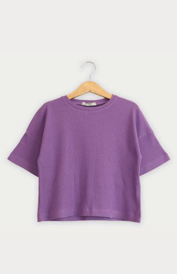 تیشرت پنبه لایکرا سوزن خالی(ست با کد 10346)