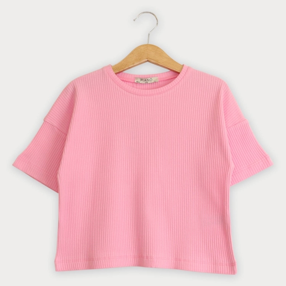 تیشرت پنبه لایکرا سوزن خالی(ست با کد 10346)