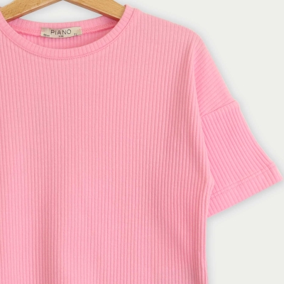 تیشرت پنبه لایکرا سوزن خالی(ست با کد 10348)