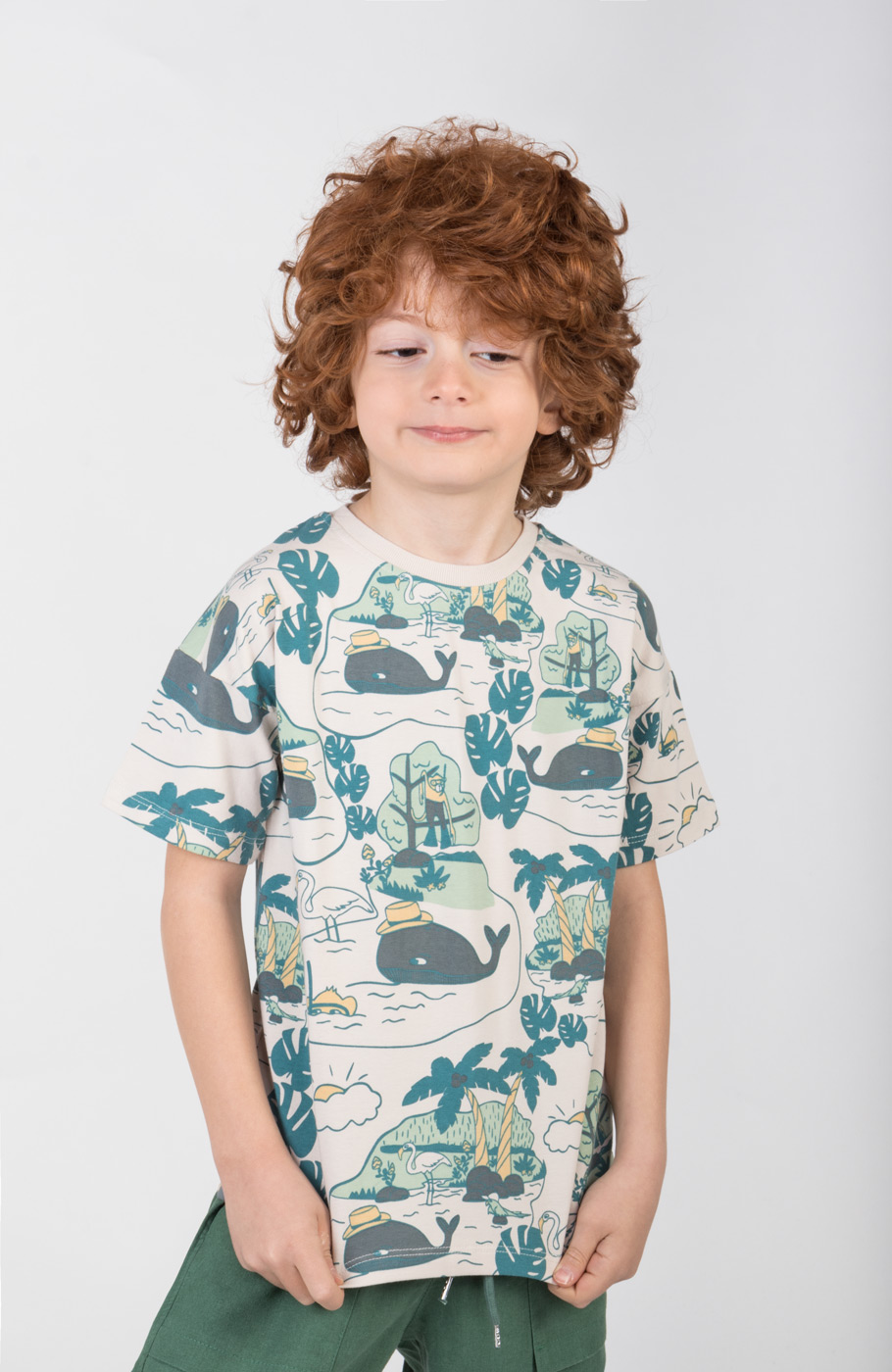 تیشرت یکرو لایکرا تمام چاپ هاوایی