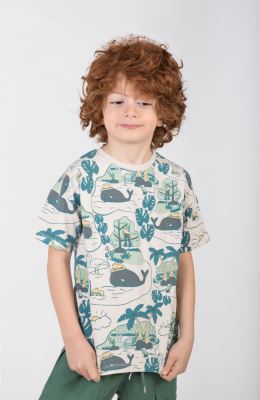 تیشرت یکرو لایکرا تمام چاپ هاوایی