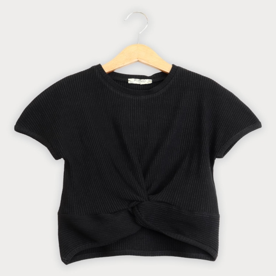 تیشرت پنبه لایکرا جلو گره ای (ست با 10356)