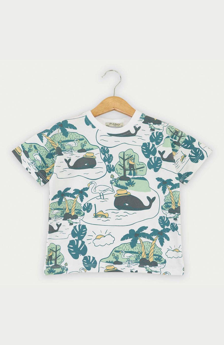 تیشرت یکرو لایکرا تمام چاپ هاوایی