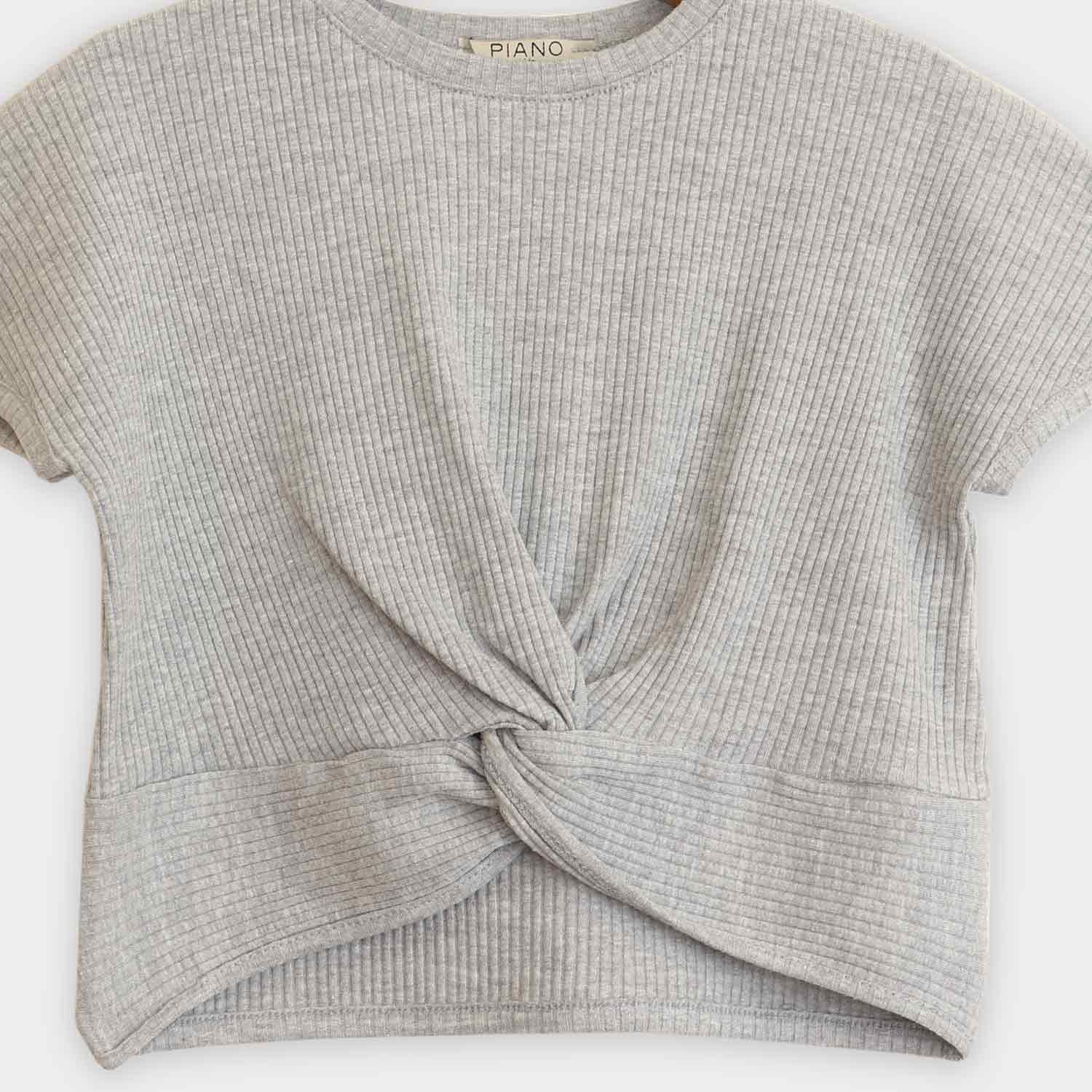 تیشرت پنبه لایکرا جلو گره ای (ست با 10354)