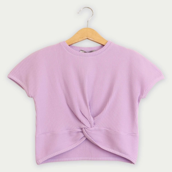 تیشرت پنبه لایکرا جلو گره ای (ست با 10356)