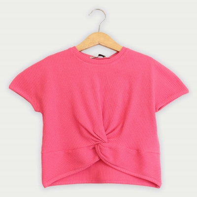 تیشرت پنبه لایکرا جلو گره ای (ست با 10356)