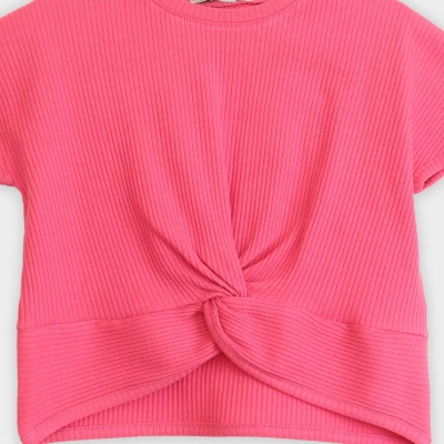 تیشرت پنبه لایکرا جلو گره ای (ست با 10356)