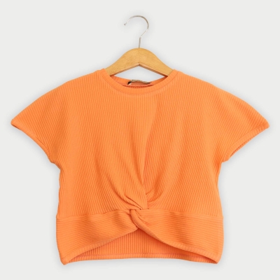 تیشرت پنبه لایکرا جلو گره ای (ست با 10354)