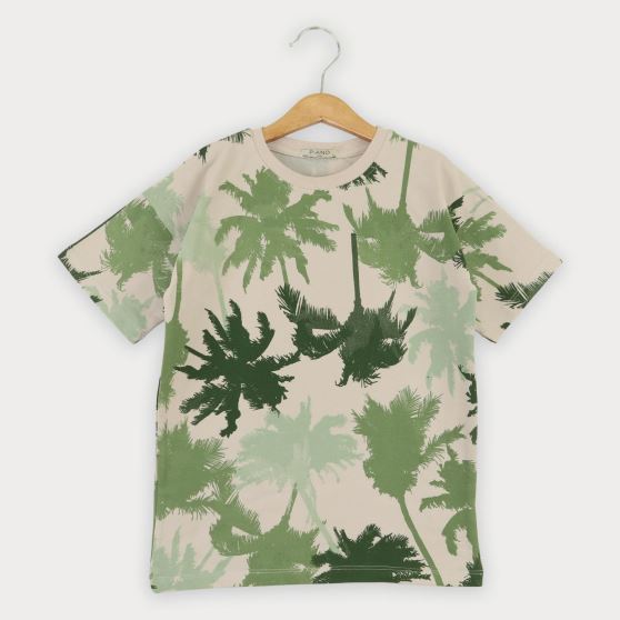 تیشرت یکرو لایکرا تمام چاپ هاوایی