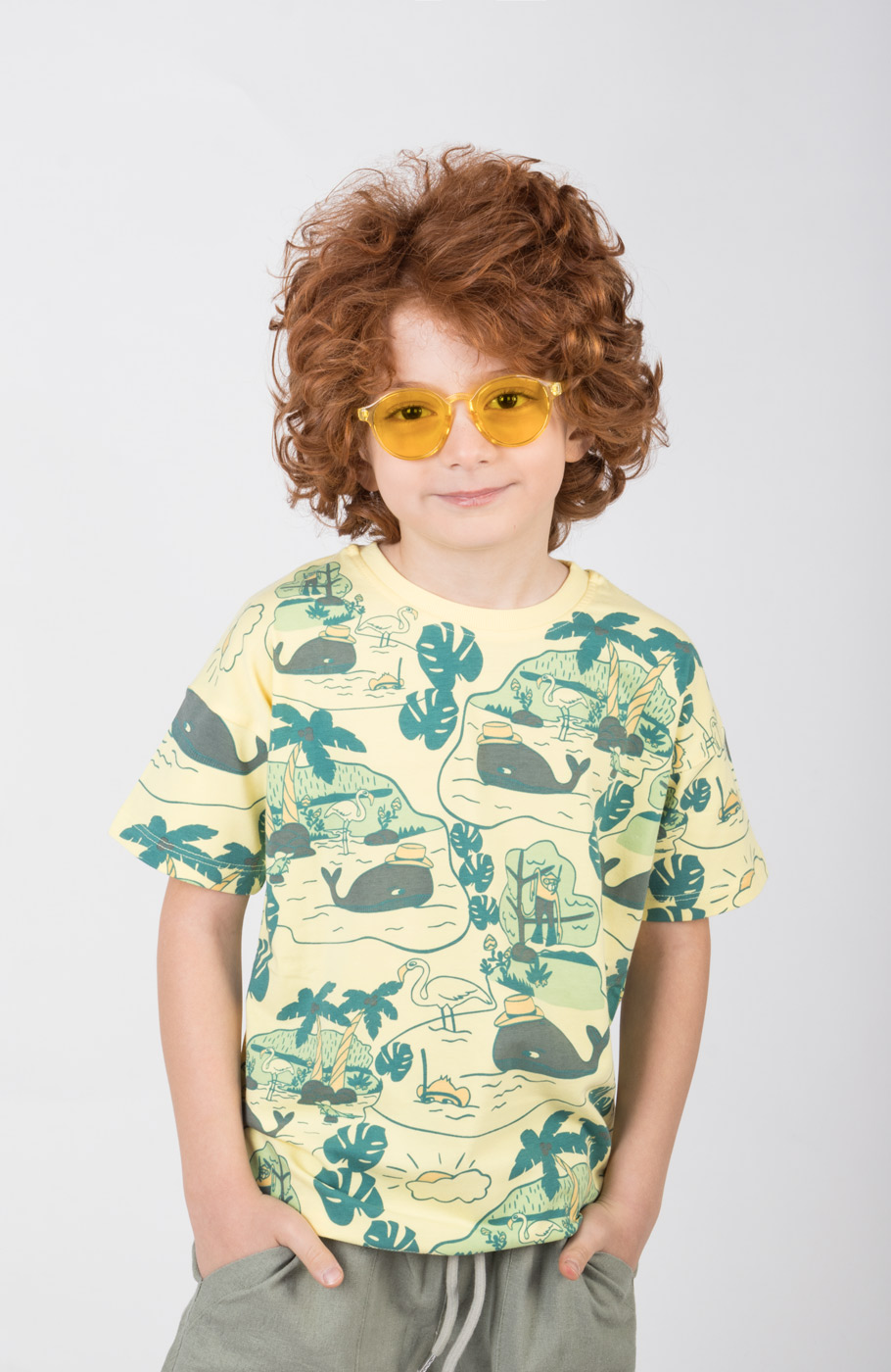 تیشرت یکرو لایکرا تمام چاپ هاوایی