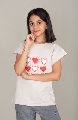 تیشرت یکرو لایکرا آستین افتاده برش دار