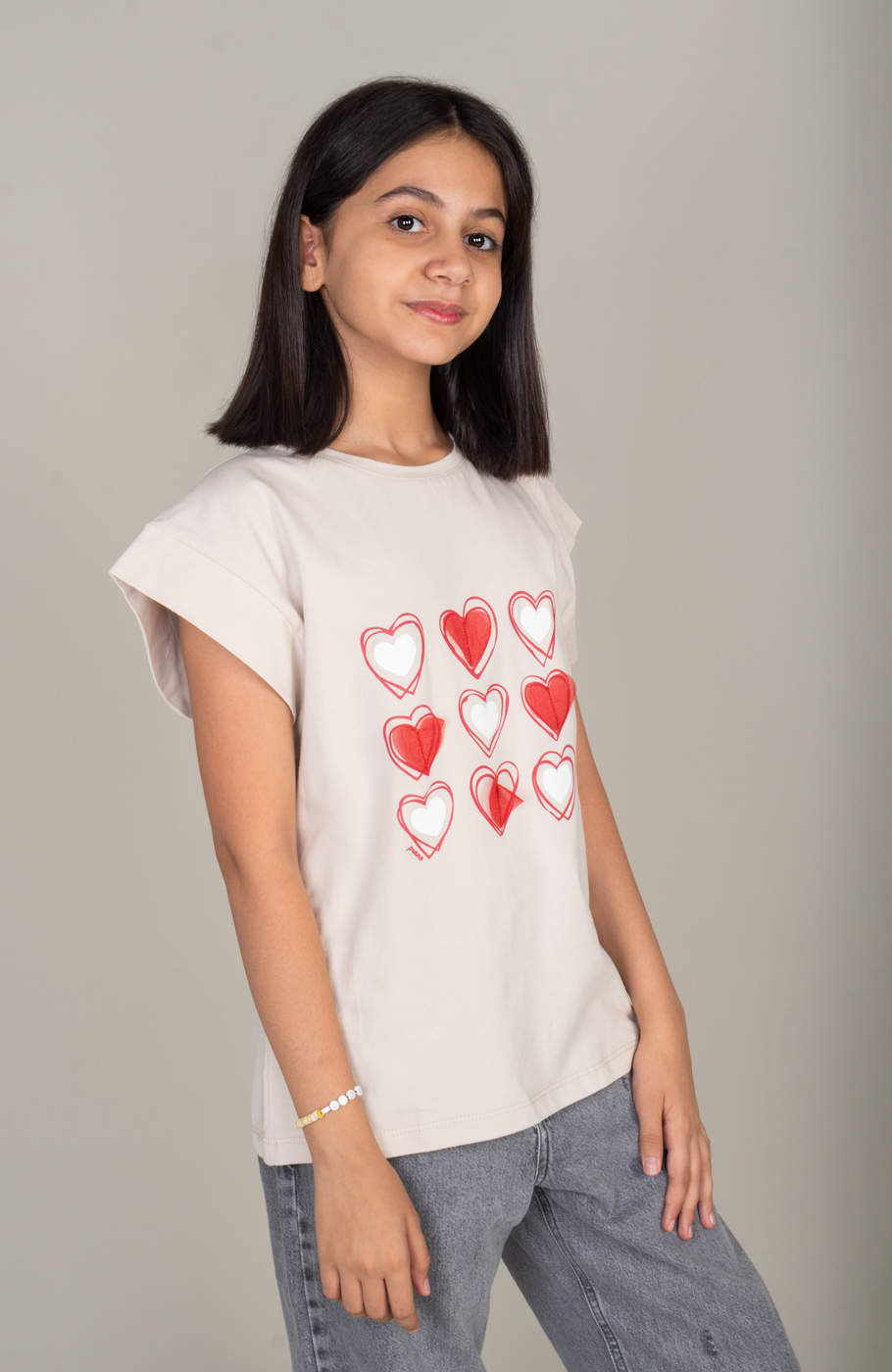 تیشرت یکرو لایکرا آستین افتاده برش دار