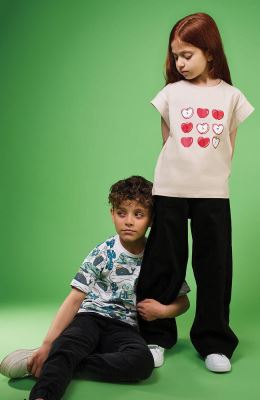 تیشرت یکرو لایکرا آستین افتاده برش دار