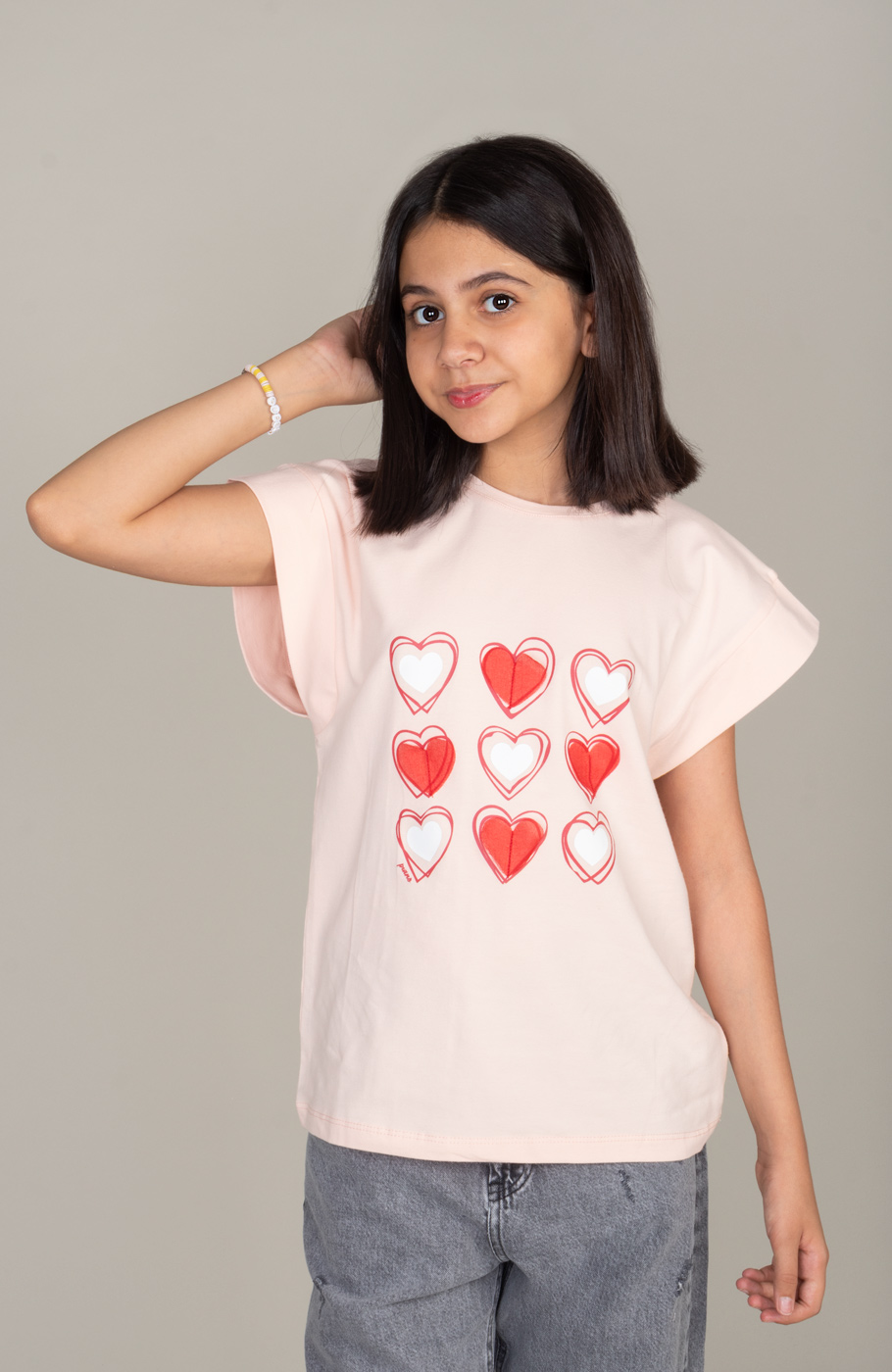 تیشرت یکرو لایکرا آستین افتاده برش دار